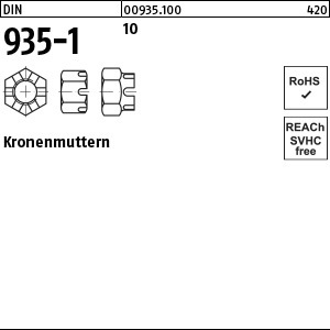 1.009351.10000 - DIN 935-1  Kronenmutter, Stahl 10