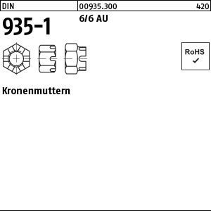 1.009351.30000 - DIN 935-1  Kronenmutter, Stahl 6 AU