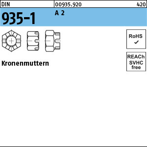 1.009351.92000 - DIN 935-1  Kronenmutter, A2