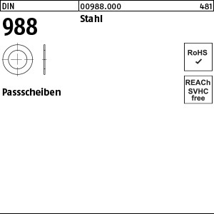 1.009880.00000 - DIN 988  Pass-Scheibe, Stützscheibe, Stahl