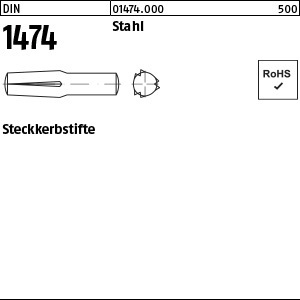 1.014740.00000 - DIN 1474  Steckkerbstift, Stahl