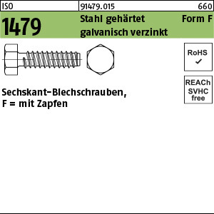 1.014799.01500 - ISO 1479  Blechschraube, Außensechskant, Form F, Stahl geh. gal Zn