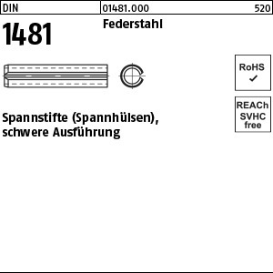 1.014810.00000 - DIN 1481  Spannstift (Spannhülse), schwere Ausführung, Federstahl