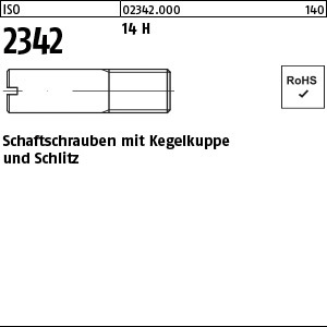 1.023420.00000 - ISO 2342  Schaftschraube mit Kegelkuppe, Schlitz, Stahl 14H