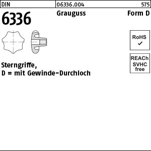 1.063360.00400 - DIN 6336  Sterngriff, Form D, Grauguss
