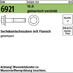 1.069210.11000 - DIN 6921  Sechskant-Flanschschraube, Stahl 10.9 gal Zn getemp.