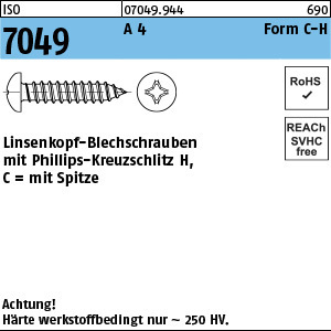 1.070490.94400 - ISO 7049  Blechschraube, Linsenkopf, Form C-H, A4
