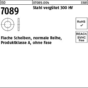 1.070890.00400 - ISO 7089  Flache Scheibe normale Reihe, Stahl verg. 300 HV