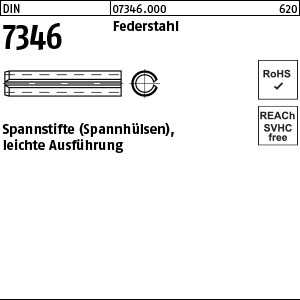 1.073460.00000 - DIN 7346  Spannstift (Spannhülse), leichte Ausführung, Federstahl