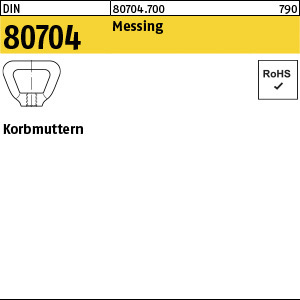 1.807040.70000 - DIN 80704  Korbmutter, Messing