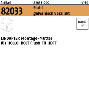 1.820330.00000 - ART 82033  LINDAPTER Montagemutter HBFF, Stahl