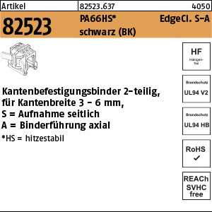1.825230.63700 - ART 82523  Befestigungsbinder, Form S-A, PA 6.6 HS schwarz