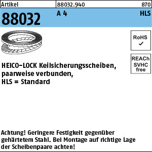 1.880320.94000 - ART 88032  HEICO-LOCK Keilsicherungsscheibe, HLS, A4