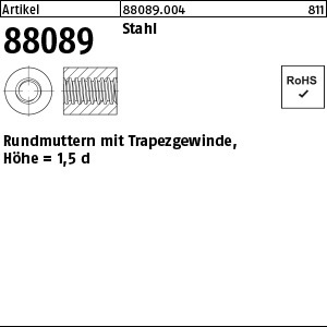 1.880890.00400 - ART 88089  Rundmutter, TR, Stahl
