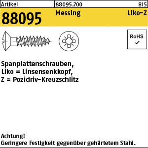 1.880950.70000 - ART 88095  Spanplattenschraube LiKo Z, Messing