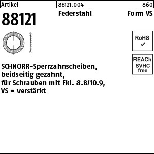1.881210.00400 - ART 88121  SCHNORR Sperrzahnscheibe, Form VS, Federstahl
