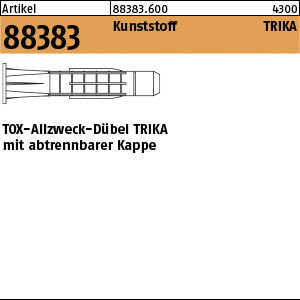 1.883830.60000 - ART 88383  TOX Allzweck-Dübel TRIKA mit abtrennbarer Kappe, Kunststoff