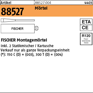 1.885270.00400 - ART 88527  FISCHER Montagemörtel 300 T (D), Mörtel