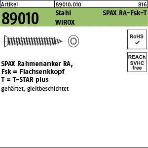1.890100.01000 - ART 89010  SPAX Rahmenanker RA, FSK T-STAR plus, Stahl geh. WIROX